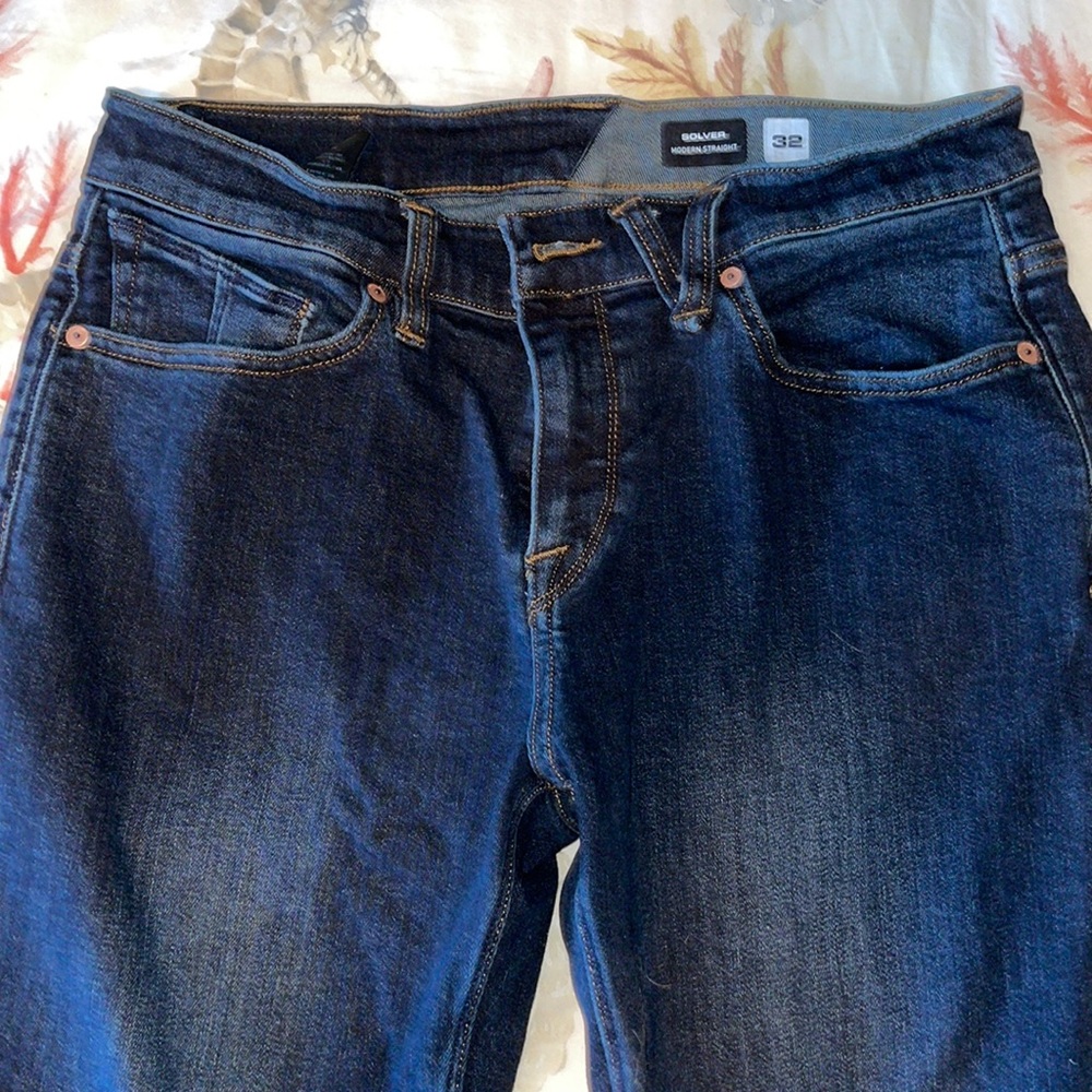 Volcom Men's Solver Denim Jean 32 in by 32 in. Vintage blue.